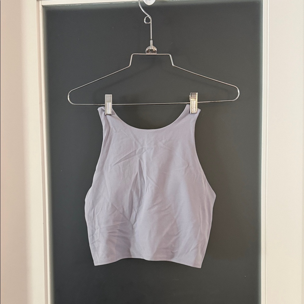 Athleta Lavender High-Neck Crop Top
